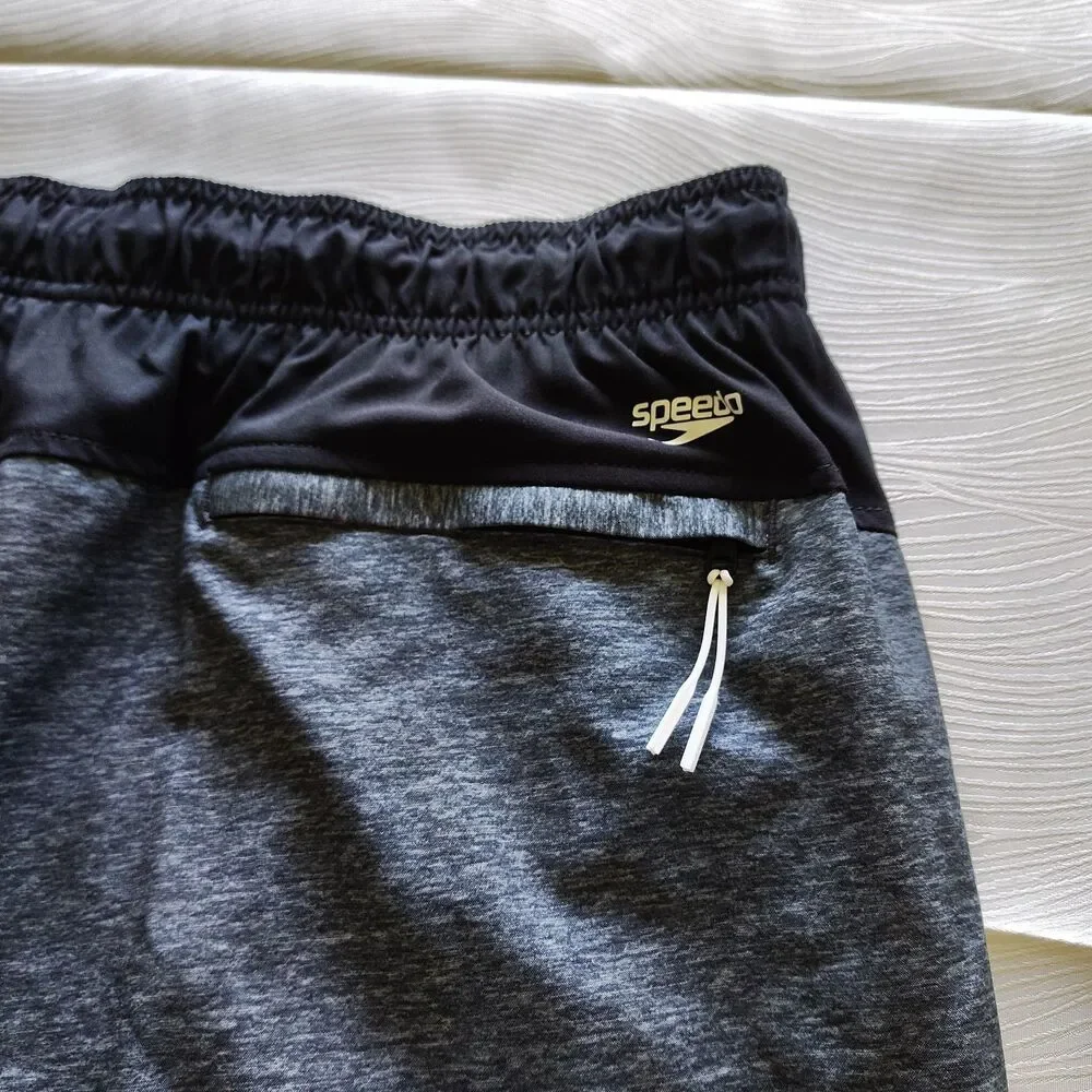 New Speedo Men's XXL Gray 4-Way Stretch Swim Trunks Shorts Athleisure